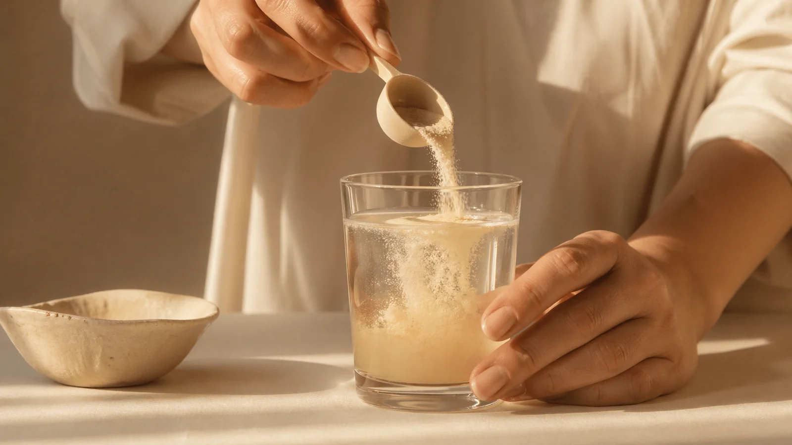 Ритуал — сипване на прах в чаша вода